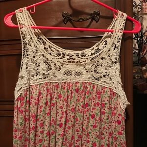 Floral/Crochet Tank